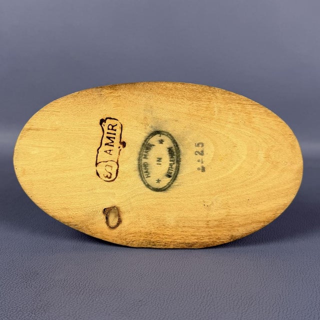 Wood 20th Century Sacred Sculpture Madonna with Child in Carved Wood by Bethlehem Amir, 1950s For Sale - Image 7 of 14