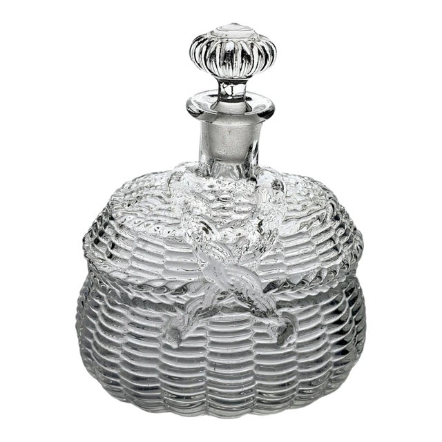 Legras Pressed Molded Satin Glass Liquor Decanter For Sale