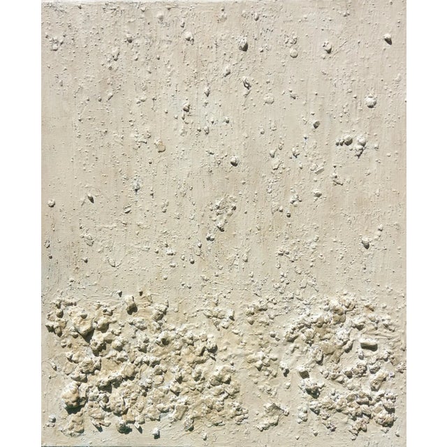 Abstract 24" X 28" California Beach' #3 - Natural Palette Abstract Relief Seascape / Seaside / Marine Oil Painting / Earth Tones / Pacific Ocean For Sale - Image 3 of 6