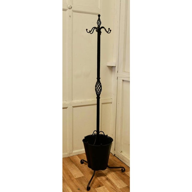 Quirky retro wrought iron hall stand, hats coats and umbrellas This is an Unusual Hat & Coat Hall Stand it has Large Hat...