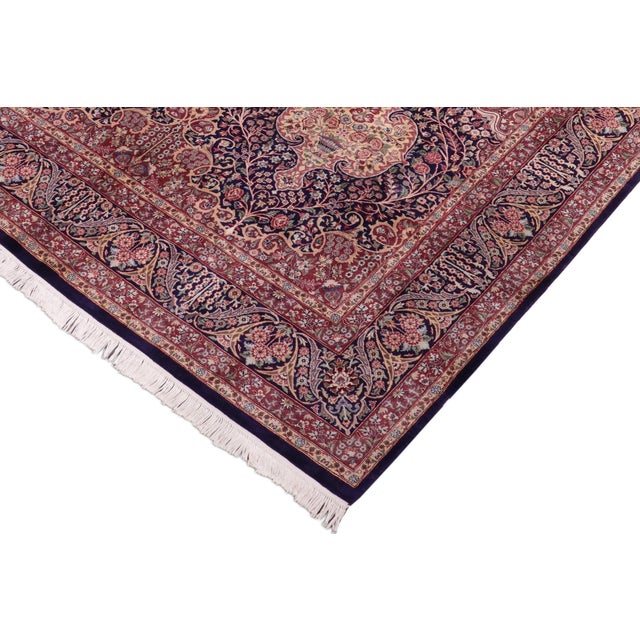 Shabby Chic Beautiful Shabby Chic Sultan Pak-Persian Blue/Rust Wool Rug - 8'2'' X 10'3'' For Sale - Image 3 of 9