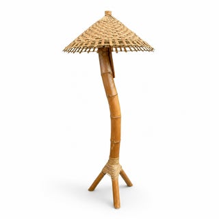 1970s Monumental Coastal Bamboo Floor Lamp For Sale