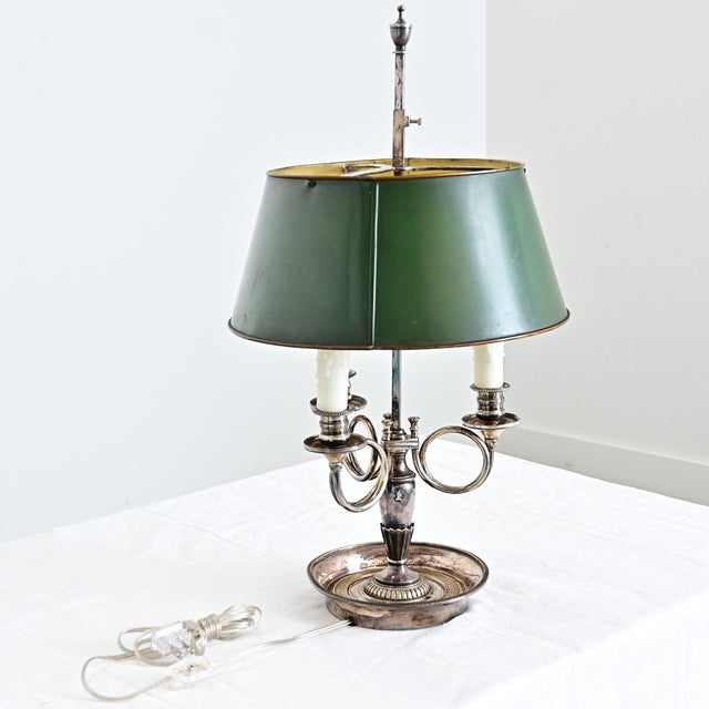 19th Century French Silverplate Bouillotte Table Lamp For Sale - Image 11 of 13