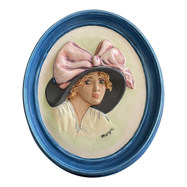 Vintage 1970s Duncan Ceramics Portrait Wall Art Chairish