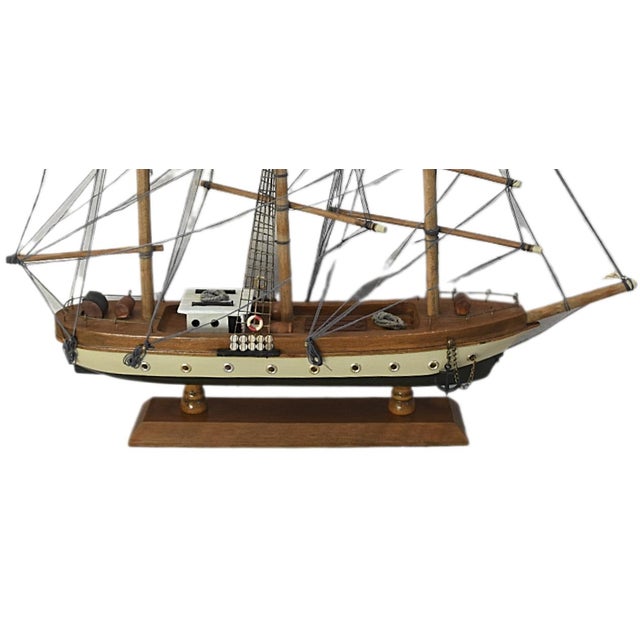 Vintage model ocean ship Galleon Frigate for display. No maker's mark. Wear consistent with age/use; missing or broken...