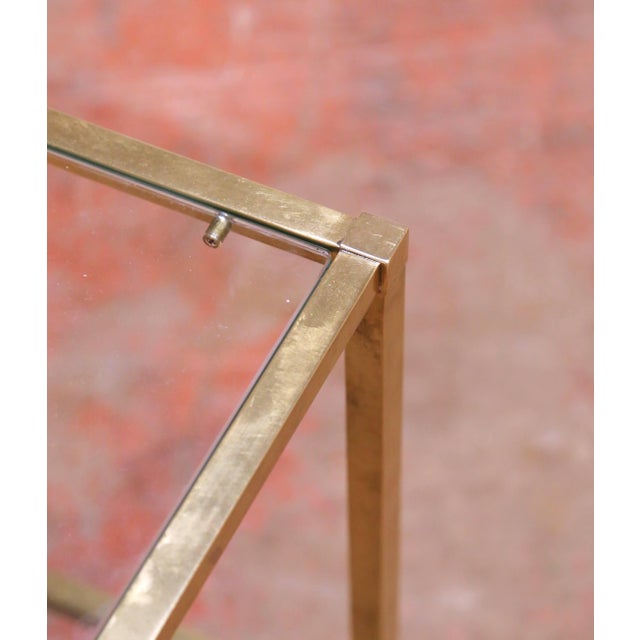 Mid-Century French Maison Jansen–Style Gilt Metal and Glass Side Table For Sale In Dallas - Image 6 of 7