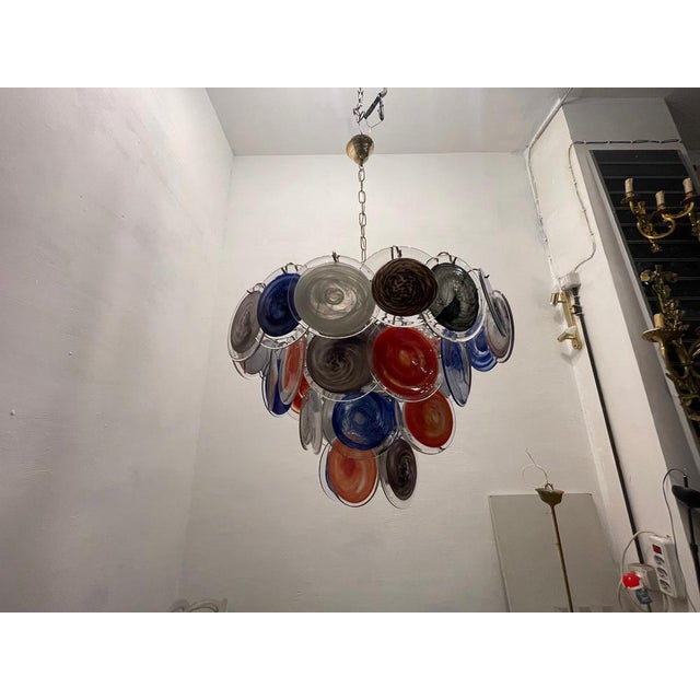Large Space Age Murano Disc Chandelier, 1970s For Sale - Image 4 of 16