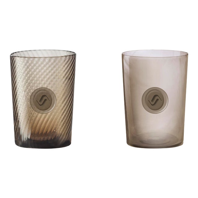Vistosi Limited Edition Blown Glass Tumblers – Set of 2 For Sale
