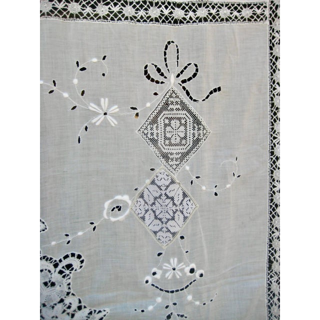 Early 19th Century French Cotton Sheer -Curtain Napoleon III Panel For Sale - Image 4 of 12