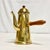 Art Deco Vintage English Hollywood Regency Brass Over Stainless Chocolate-Coffee Pot With Wood Handle For Sale - Image 3 of 9
