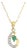 C' Pear Shaped Emerald Necklace with Diamond Accent 16" For Sale