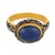 Modern Vintage 4.70 Carat Sapphire 22k Yellow Gold Enamel Ring, Size 7 For Sale - Image 3 of 6