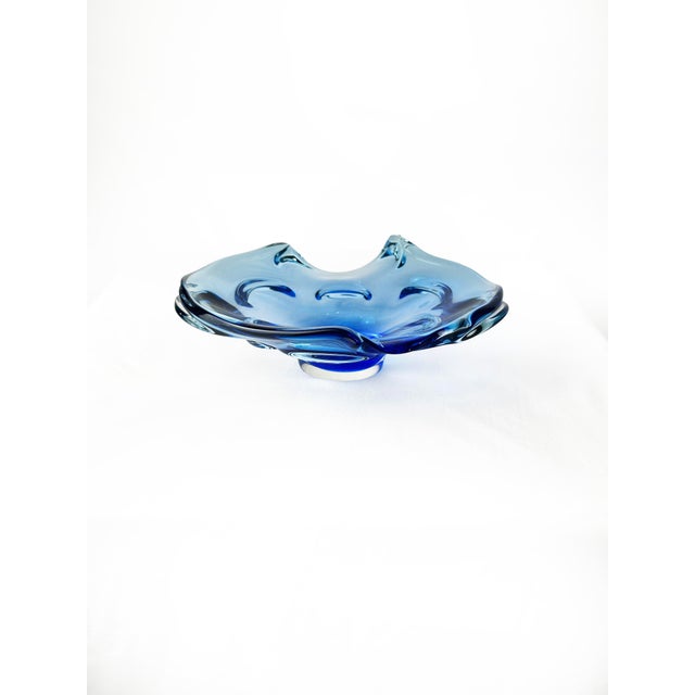 Glass Bohemian Hand-Blown Art Glass Bowl from Chribska Glassworks, 1960s For Sale - Image 7 of 18