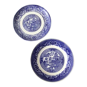 Vintage Royal China Ohio Blue Ware Plate Pair