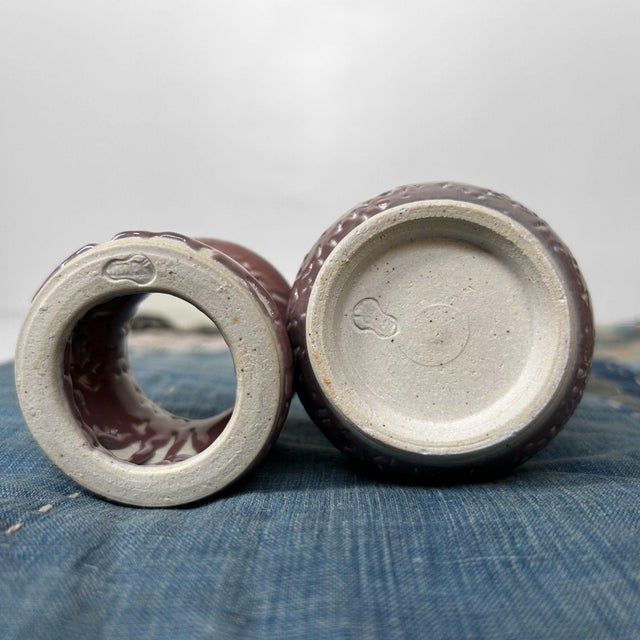 Japanese Tea Ceremony Set Shiso-Te Glaze, 1960s, Set of 3 For Sale - Image 12 of 13