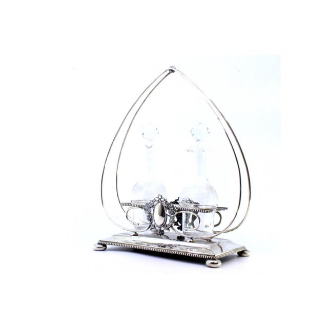 Silver and Acid-Etched Cruet Set, Set of 2 For Sale - Image 6 of 7