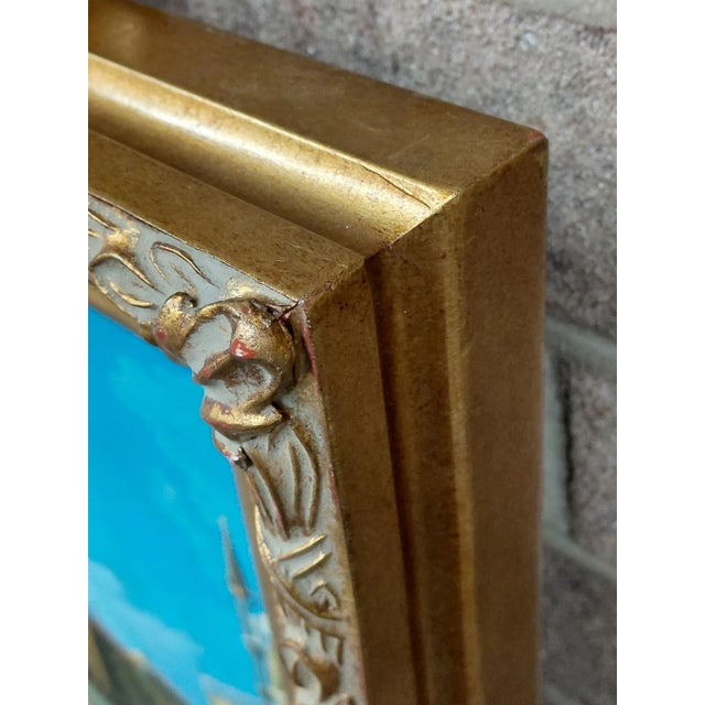 Blue Framed "Untitled Port" Oil on Canvas For Sale - Image 8 of 11