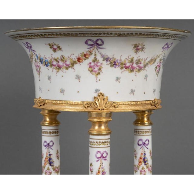 Napoleon III Painted Porcelain and Gilt Bronze Column Planter For Sale - Image 5 of 8