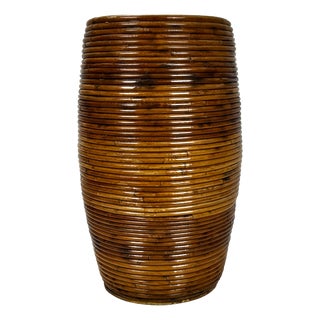 Large Mid-Century Pencil Reed Vase, Italy, 1960s For Sale