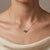 Contemporary Swiss Blue Topaz Heart Necklace | Dainty Gemstone Everyday Necklace | December Birthstone Necklace For Sale - Image 3 of 3
