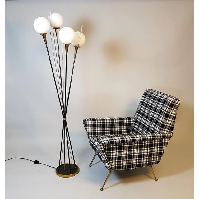 Italian Checkered Armchair For Sale - Image 6 of 6