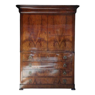 19th Century French Walnut Linen Press For Sale