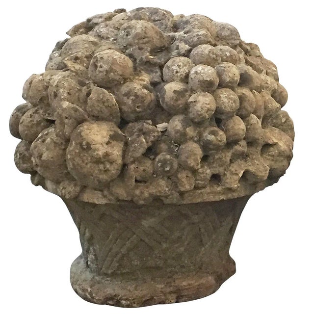 Garden Stone Basket or Bouquet of Fruit From England For Sale - Image 9 of 9
