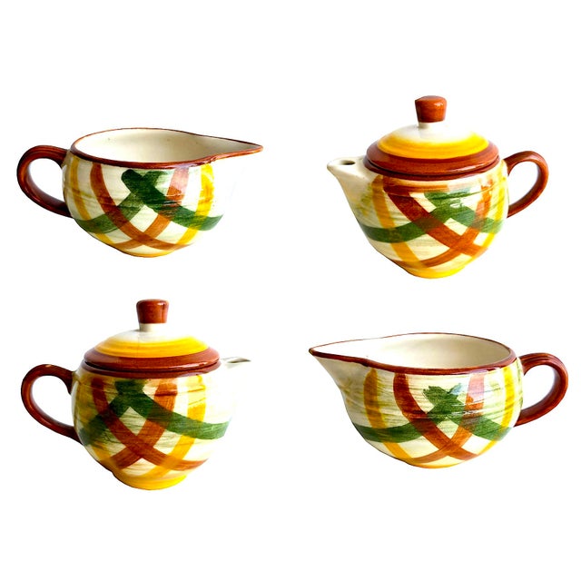 Off-white 1940s Vernon Kilns/Vernonware Homespun Dinnerware, 9 Pieces For Sale - Image 8 of 14