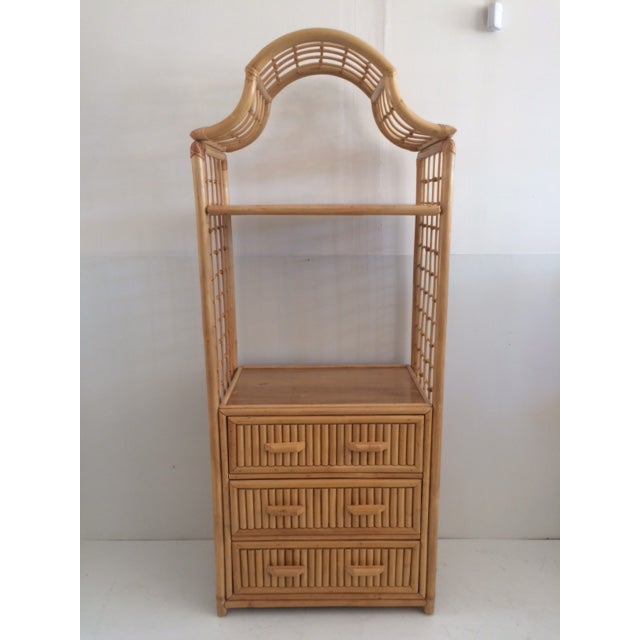 Rattan Pagoda Etagere With Drawers Chairish