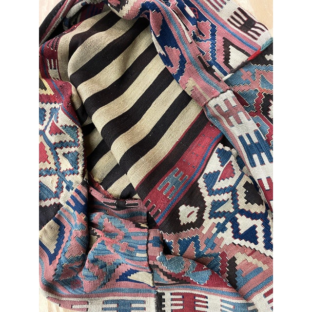 Antique Azerbaijan/ Shahsavan Cargo Bag or Mafrash, Bedding Bags, Soumak Kilim For Sale - Image 4 of 9