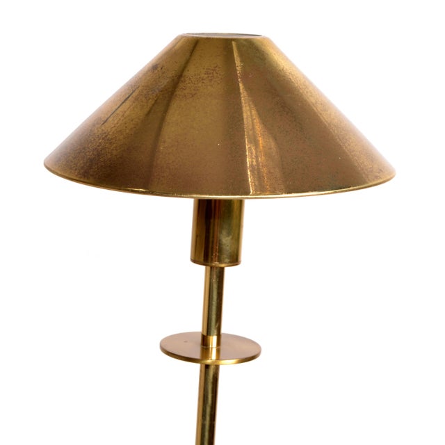 Vintage Maison Jansen Style Mid-Century Modern Patinated Brass Steel Floor Lamp For Sale - Image 9 of 15