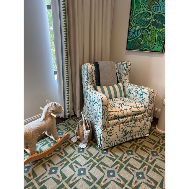 Wood Hunt Slonem for Groundworks Custom Swivel Glider For Sale - Image 7 of 9