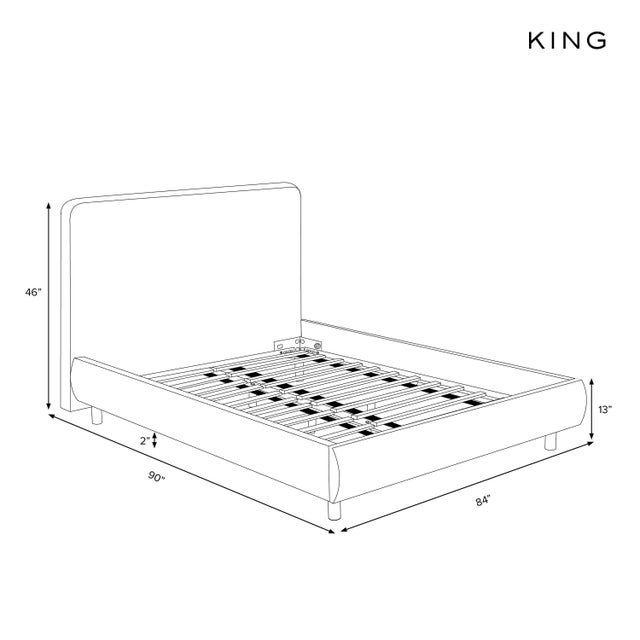 Not Yet Made - Made To Order Stoffer Home x Cloth & Company Marisa Platform Bed in Performance Velvet Steel - King For Sale - Image 5 of 6