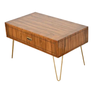 Baker Furniture Mid-Century Modern Campaign Rosewood Coffee Table on Hairpin Legs, Circa 1960s