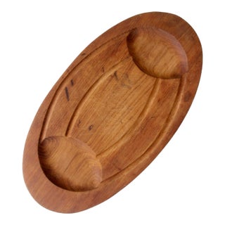 Vintage Mid-Century Large Teak Carving Board For Sale