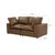 Wood Cali Brown Leather Modular Loveseat For Sale - Image 7 of 8
