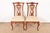 English Thomasville Georgian Carved Mahogany Side Chairs or Dining Chairs, Pair For Sale - Image 3 of 14