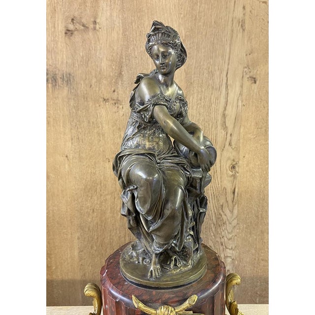 Antique French Marble Mantle Clock For Sale - Image 18 of 18
