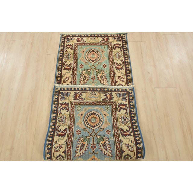 Kazak Runner 2’1” X 5’11” Blue Wool Traditional Hand-Knotted Oriental Rug For Sale - Image 10 of 11