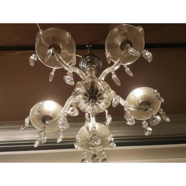 Rococo Clear Crystal and Glass Light Fixture, 1970s For Sale - Image 3 of 6