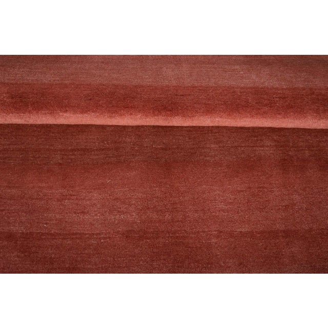 Red Modern Hand-Knotted Gabbeh Rug in Red For Sale - Image 8 of 11