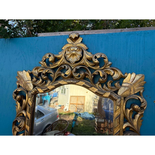 Early 19th Century Large Italian Florentine Gilt Wood Mirror For Sale - Image 4 of 9