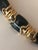 Monet 1980s Vintage Monet Black Enamel and Gold Link Bracelet For Sale - Image 4 of 12