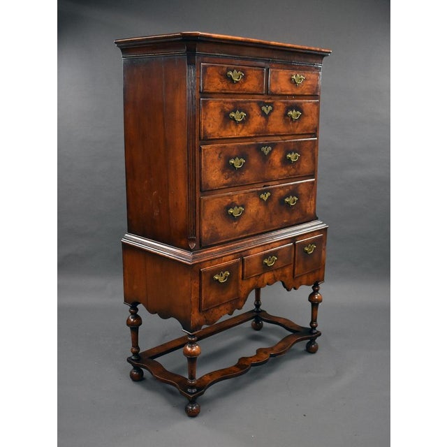 19th Century Figured Walnut Chest on Stand For Sale - Image 13 of 17
