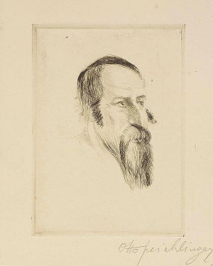 Otto Freichlinger, Rabbi (Study), Etching on Paper, 1930