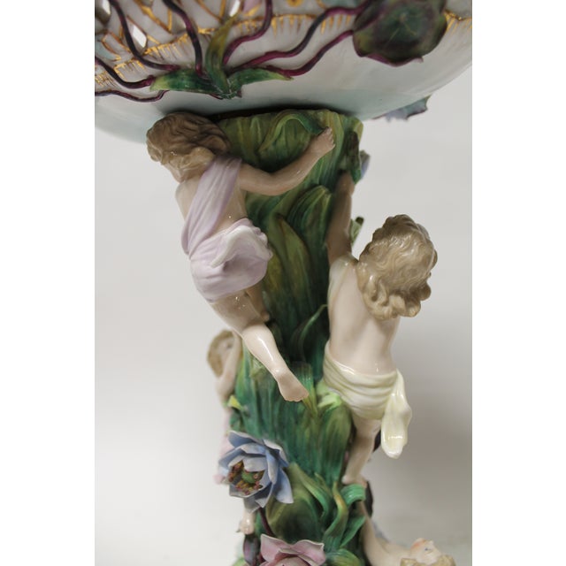 19th Century German Porcelain Figural Centerpiece / Compote For Sale - Image 9 of 11
