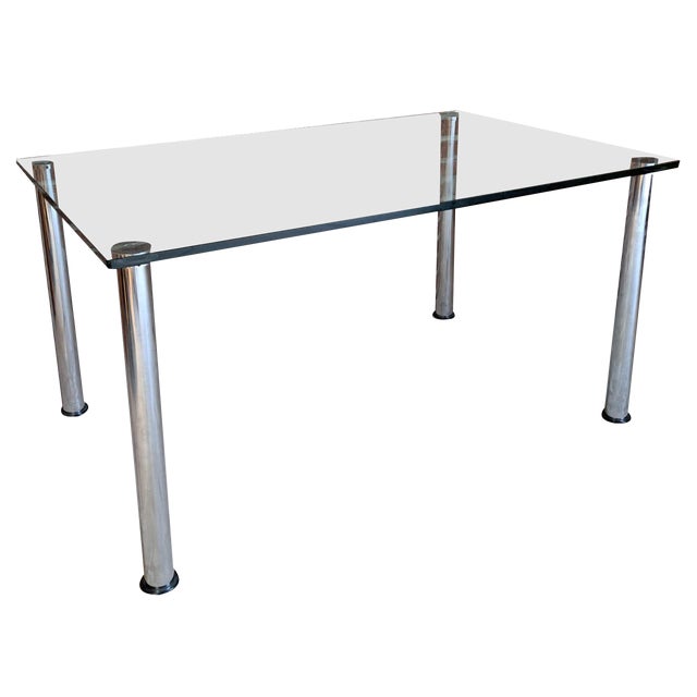 Glass Dining Table by Marco Zanuso for Zanotta, 1960s For Sale