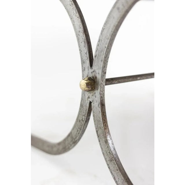 Industrial Style Coffee Table in Silver & Leather, 1970s For Sale - Image 16 of 18