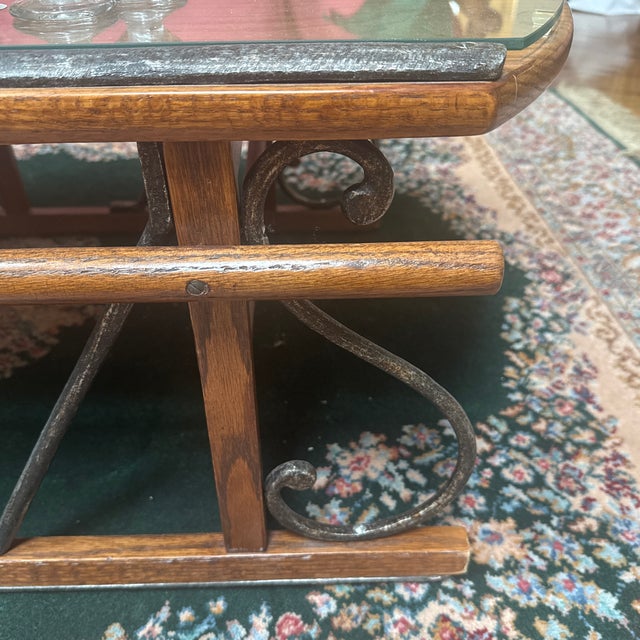 Sleigh Swan Coffee Table With Glass Top For Sale - Image 9 of 9