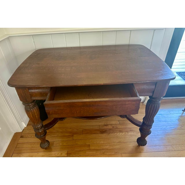 Late 19th Century Antique Library Table For Sale - Image 5 of 10